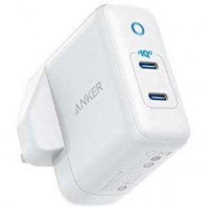 انكر باور بورت III Duo بمنفذين USB-C بتقنية IQ للشحن السريع – أبيض